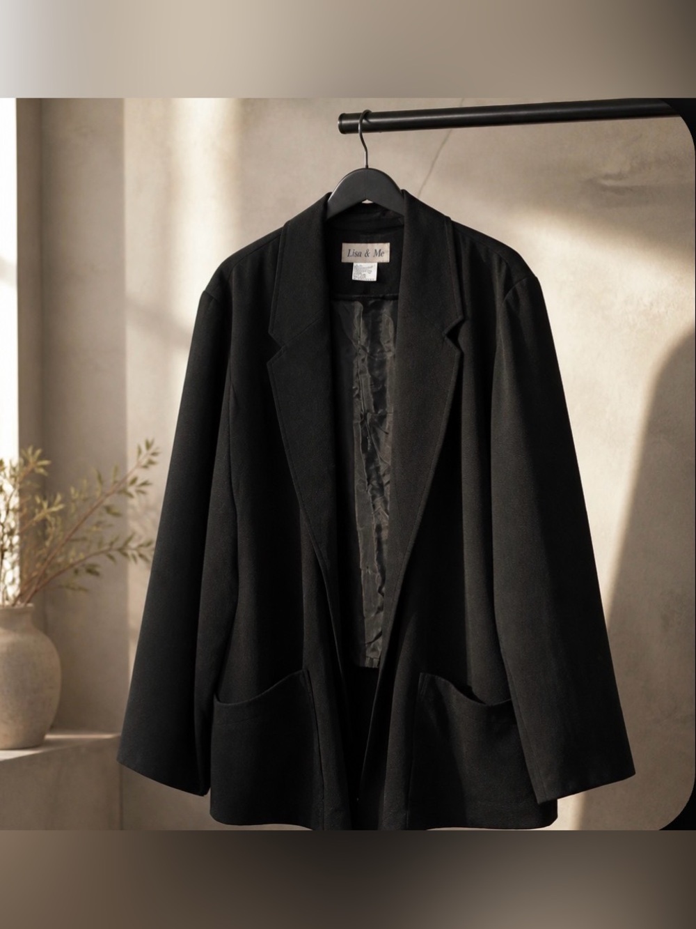Black Open-Front Blazer